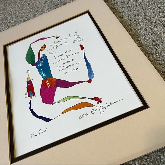 Brian Andreas Story People Matted Print Signed "Run Proud” Whimsy 11 x 14 - 1995 - Picture 3 of 7